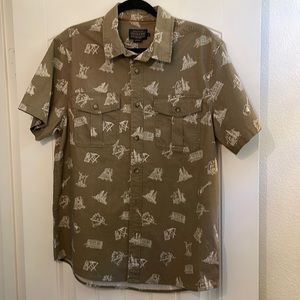 Men’s Large Pendleton Short Sleeve Olive Green